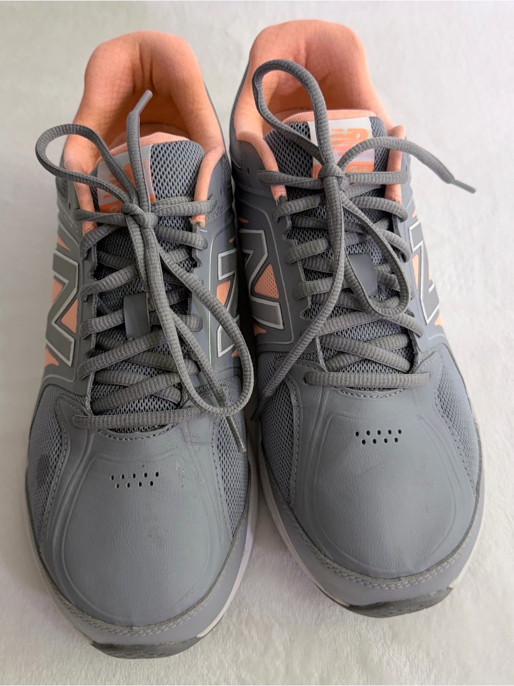 New Balance Gray and Pink Women's Athletic Sneakers - Picture 4 of 11